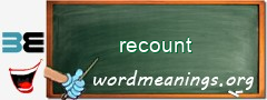 WordMeaning blackboard for recount